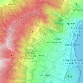 Mapa Topografico Arafo Altitud Relieve