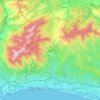 Mapa topográfico Ojén, altitud, relieve
