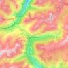 Mapa topográfico Porté-Puymorens, altitud, relieve
