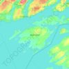 Mapa topográfico Wolfe Island, mapa de relieve, mapa de altitud