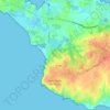 Mapa topográfico Saint-Gildas-de-Rhuys, mapa de relieve, mapa de altitud