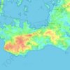 Mapa topográfico Sarzeau, mapa de relieve, mapa de altitud