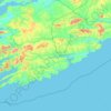 Mapa topográfico County Cork, mapa de relieve, mapa de altitud