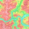 Mapa topográfico Cincinnati, mapa de relieve, mapa de altitud