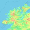 Mapa topográfico County Donegal, mapa de relieve, mapa de altitud