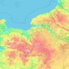 Mapa topográfico Normandía, altitud, relieve