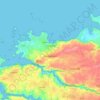 Mapa topográfico Plouguerneau, mapa de relieve, mapa de altitud