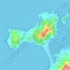 Mapa topográfico O Grove, relieve, altitud