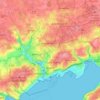 Mapa topográfico Brest, mapa de relieve, mapa de altitud
