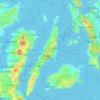 Mapa topográfico Bisayas Centrales, mapa de relieve, mapa de altitud