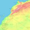 Mapa topográfico Marruecos, altitud, relieve