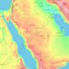 Mapa topográfico Arabia Saudita, altitud, relieve