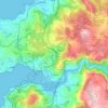 Mapa topográfico Cabanas, relieve, altitud