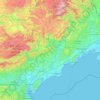 Mapa topográfico Hérault, altitud, relieve