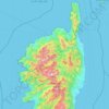 Mapa topográfico Haute-Corse, altitud, relieve