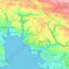 Mapa topográfico Concarneau, mapa de relieve, mapa de altitud