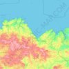 Mapa topográfico Côtes-d'Armor, mapa de relieve, mapa de altitud