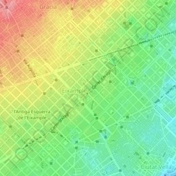 Mapa Topografico La Dreta De L Eixample Altitud Relieve